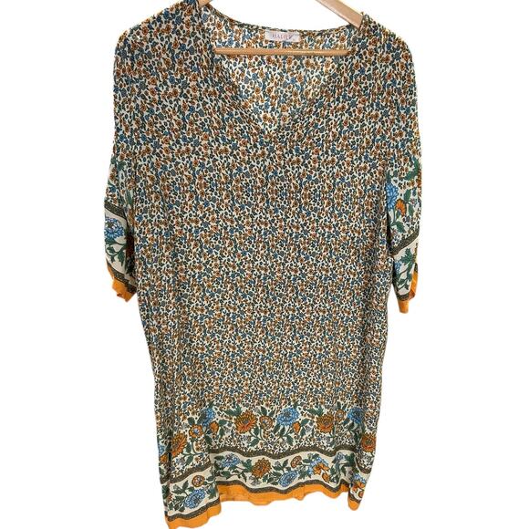 HALIFE Bohemian Ethnic Summer Beach Dress Boho Cover Up Short Floral Flowy XL - Picture 10 of 12